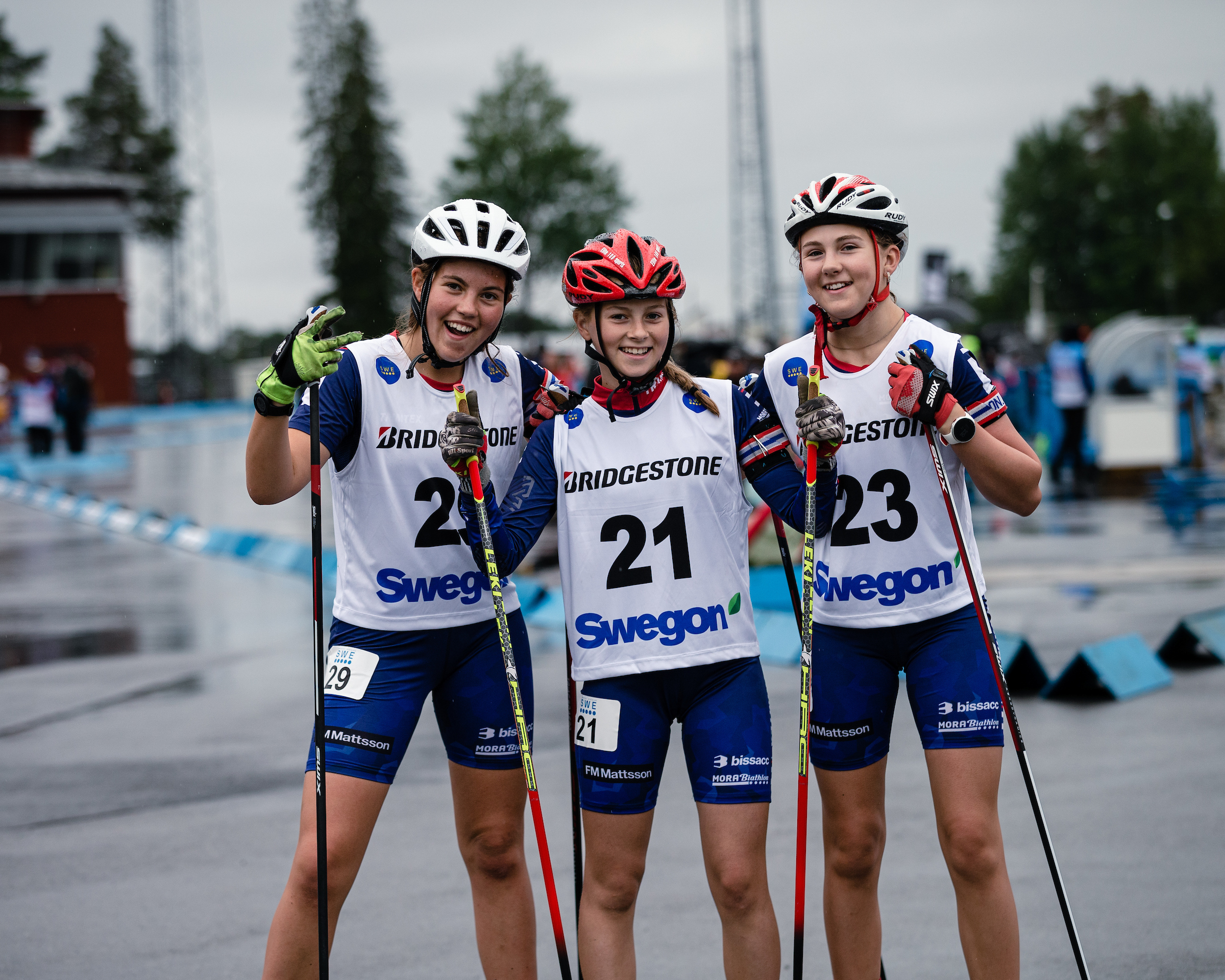 Ida Eriksson, Elin Bergman & Emma Larsson från Mora Biathlonklubb.