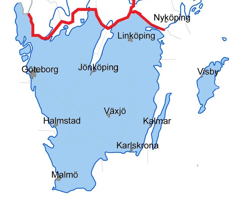 Karta över region norra norrland